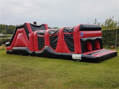 2 Part Red & Black Energy Inflatable Assault Course